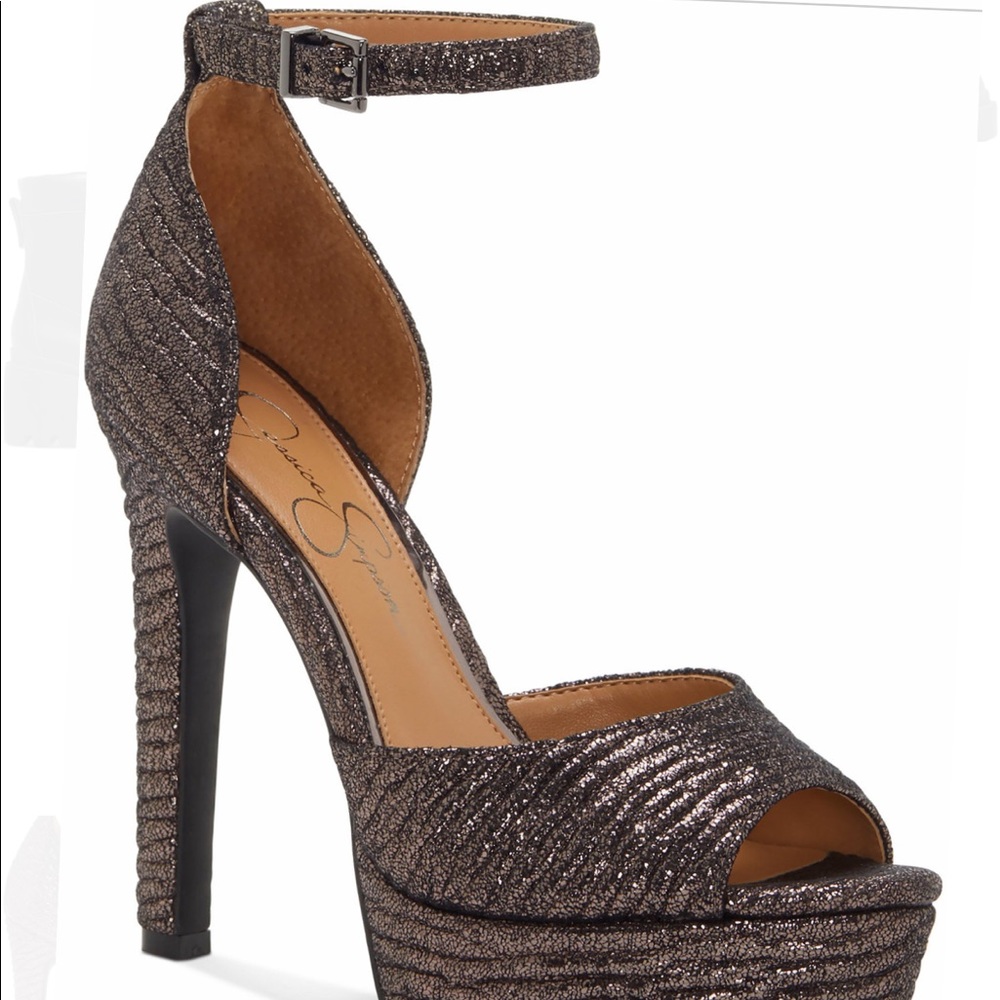 Jessica Simpson Metallic Platform Stiletto Heel 10